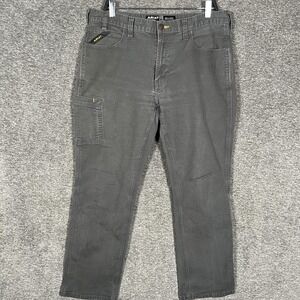 Ariat Rebar M4 Jeans Mens 34x32 Gray Relaxed Straight Workwear Carpenter Pants